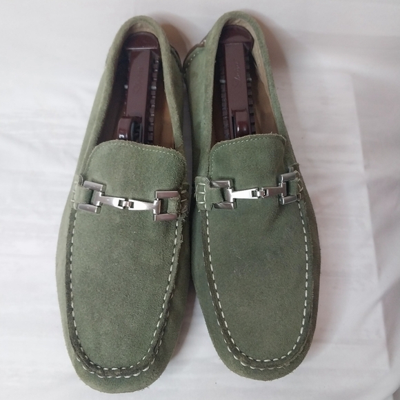 Alfani Mens Green Suede Loafers, Size 8 - Picture 5 of 7